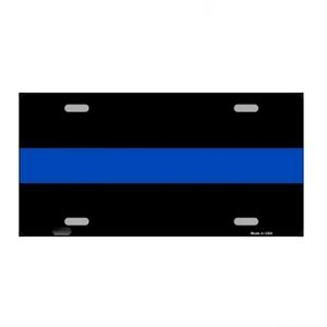 Thin Blue Line Police Metal Novelty License Plate 6" x 12", car accessories